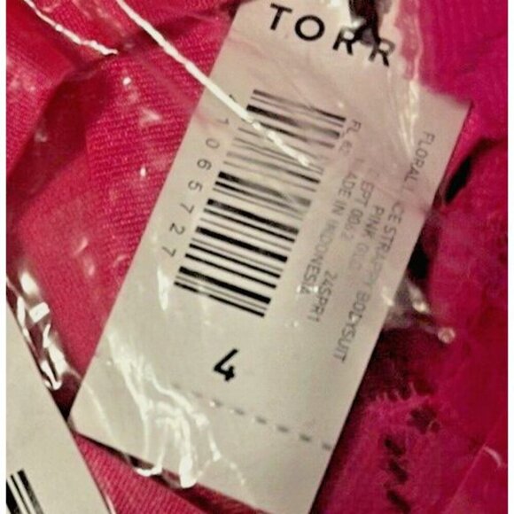 Torrid +4 Pink Sheer Mesh Lace Caged Neckline & Back Adjustable Strap Bodysuit - Picture 6 of 6